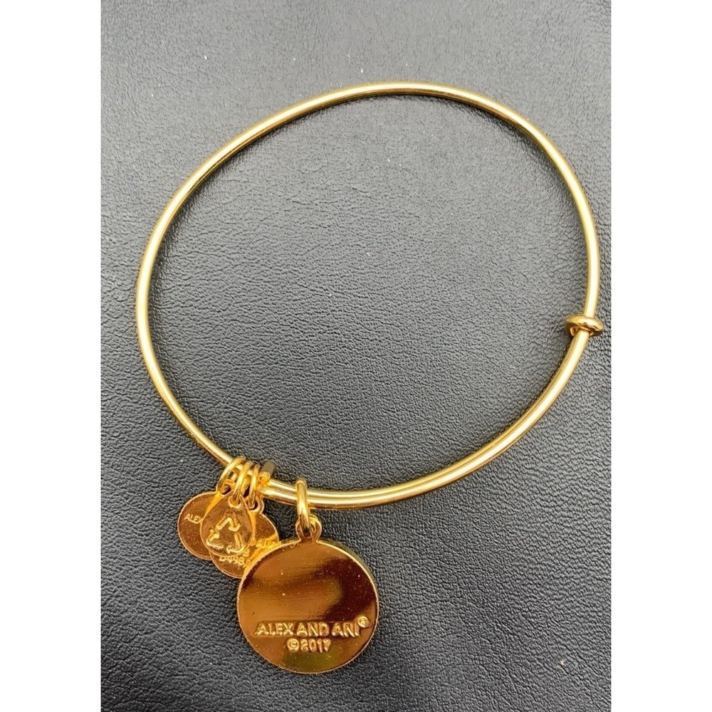 Alex and Ani Ivory Ella Elephant Shiny Gold Tone Charm Bangle Good Condition - Picture 4 of 5